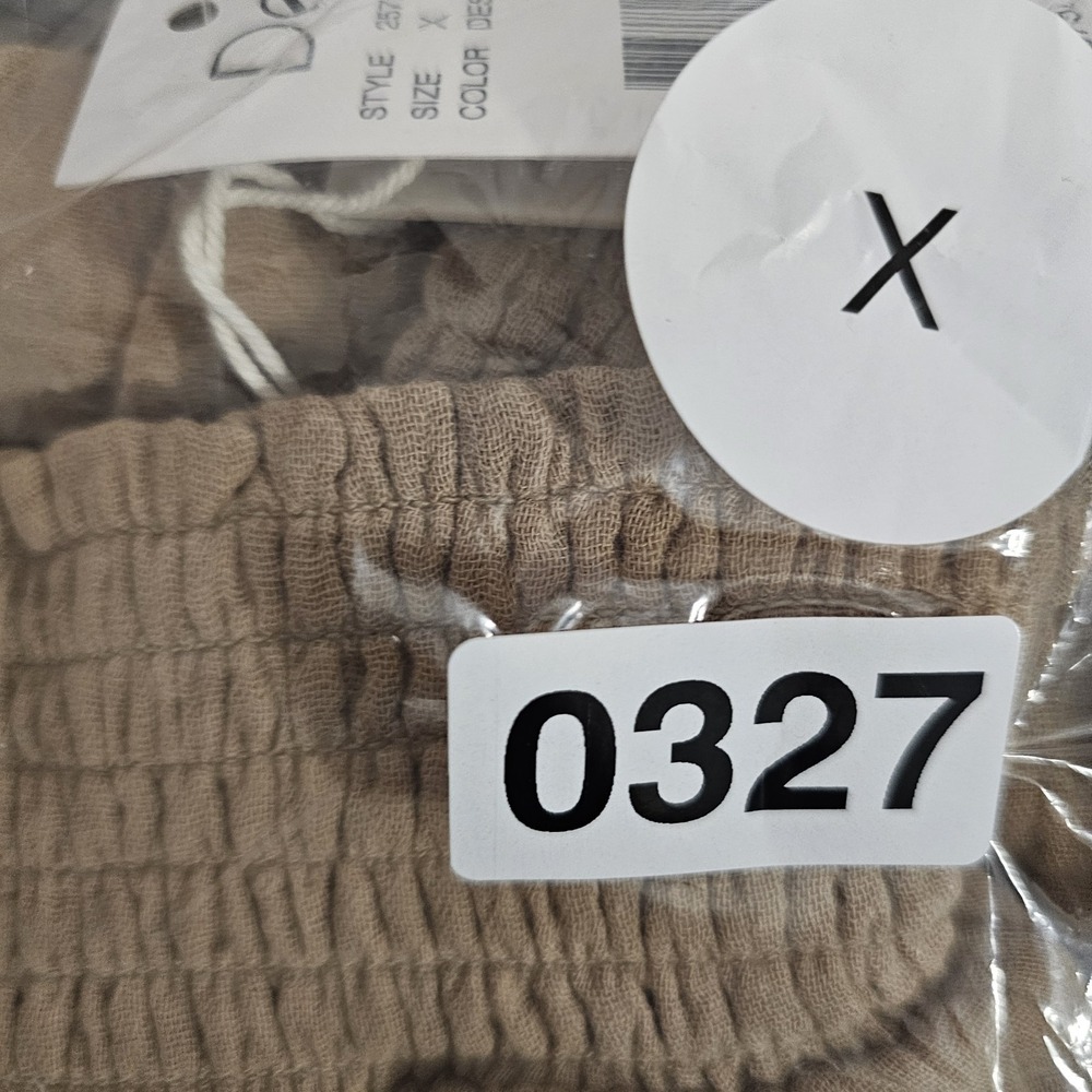 Dex Women Skirt Size X Fit 14 Brown Relaxed Fit Elastic Waistband Tiered New 327 - Picture 9 of 9